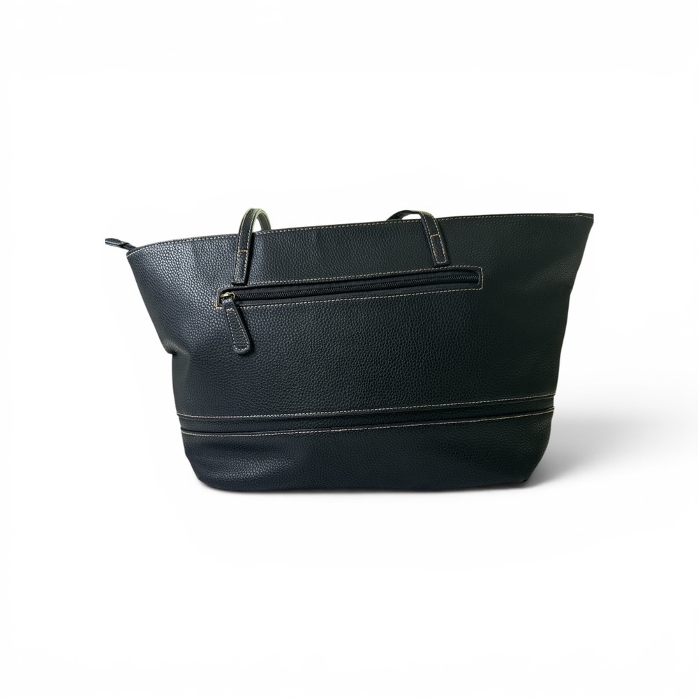 Stone & Co Black Pebbled Faux Leather Large Tote Shoulder Bag - Picture 5 of 7